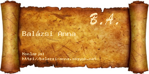 Balázsi Anna névjegykártya
