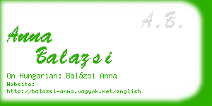 anna balazsi business card